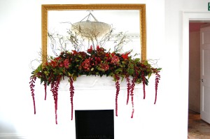 Seasonal mantelpiece in the White Room at Beauberry House